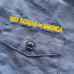 Boy Scouts Of America Shirt Youth M Blue Uniform Cotton Polyester Patches
