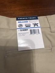 French Toast Boys Khakis Pants Size 12 Husky Relaxed Fit Adjustable Waist