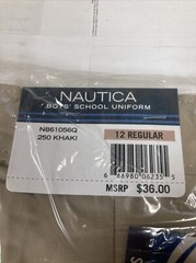 NEW Nautica Boys Khaki School Uniform Shorts Size 12 Regular