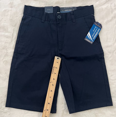 Nautica Boys School Uniform Shorts Size 10 Regular Navy Flat Front Adj Waist New