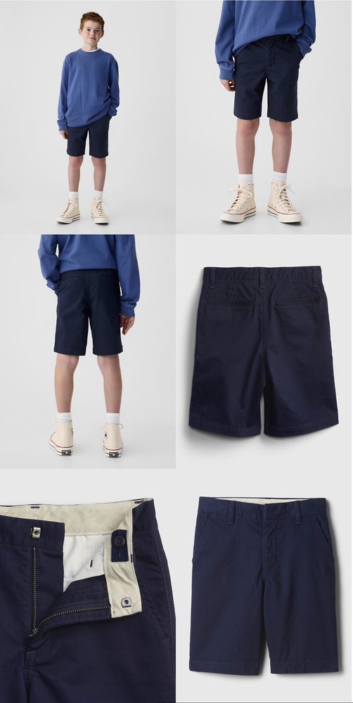 Gap Kids Shorts Size 10 Regular Dark Blue School Uniform Adjustable Waist Boys