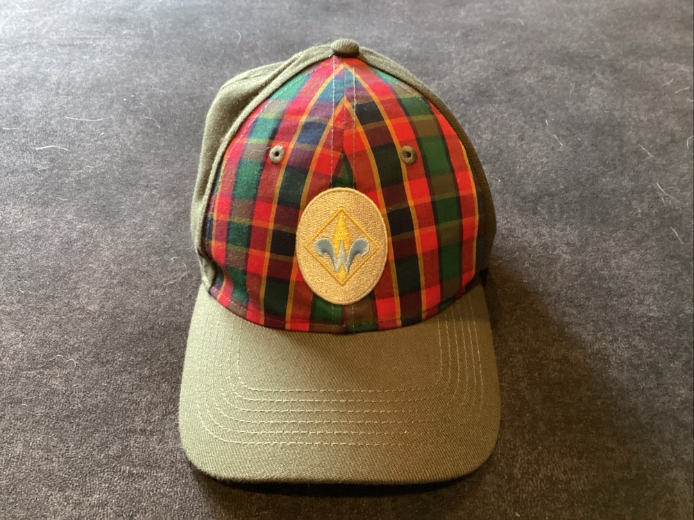 Webelos Boy Cub Scout Fitted M/L Hat Plaid Green G900w