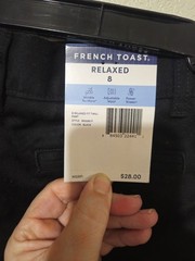French Toast Boys Relaxed Twill Uniform Pants Black Power Knees Adjustable Sz 8
