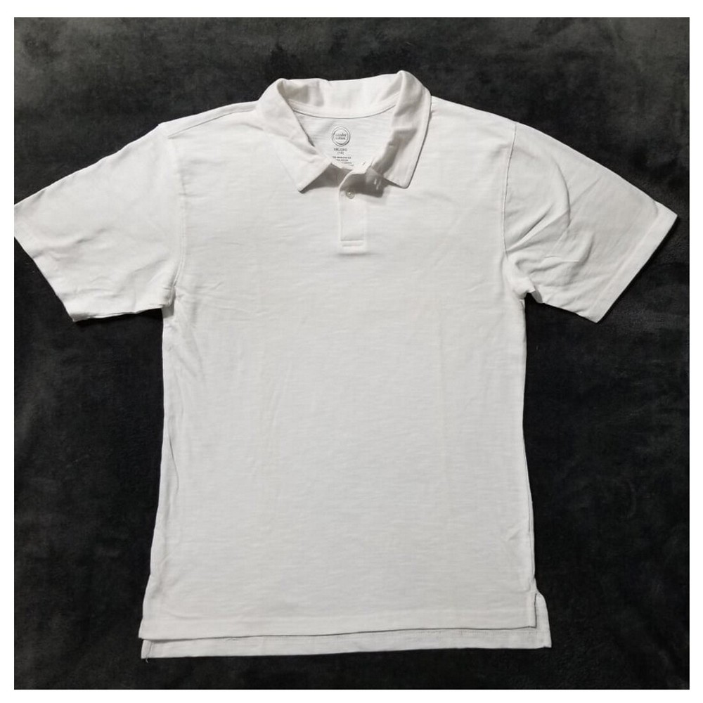 School Uniform Shirt – White Short Sleeve 2 Button Jersey Polo Boys Sizes S-XXL