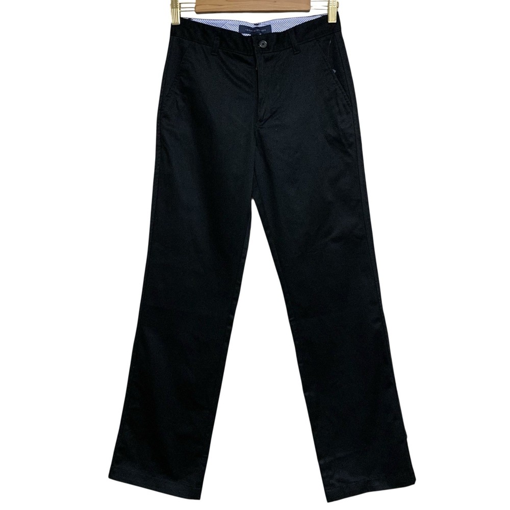 Tommy Hilfiger Boys’ Flat Front School Uniform Black Size 14 Regular NWT Preppy