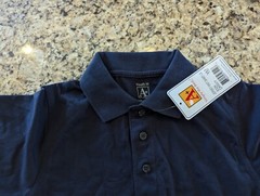 A+ Kids Jersey Knit Long Sleeve Shirt School Uniform Navy Blue size Youth M