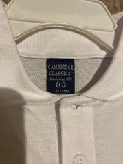 CAMBRIDGE CLASSICS kids White polo school uniform L (12/14)