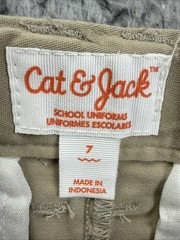 Cat & Jack Boys Youth 7 Khaki Flat Front School Uniform Chino Shorts