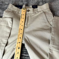 Chaps Boys 8 Slim Pants Khaki Tan Approved Schoolwear Uniform Flat Front New