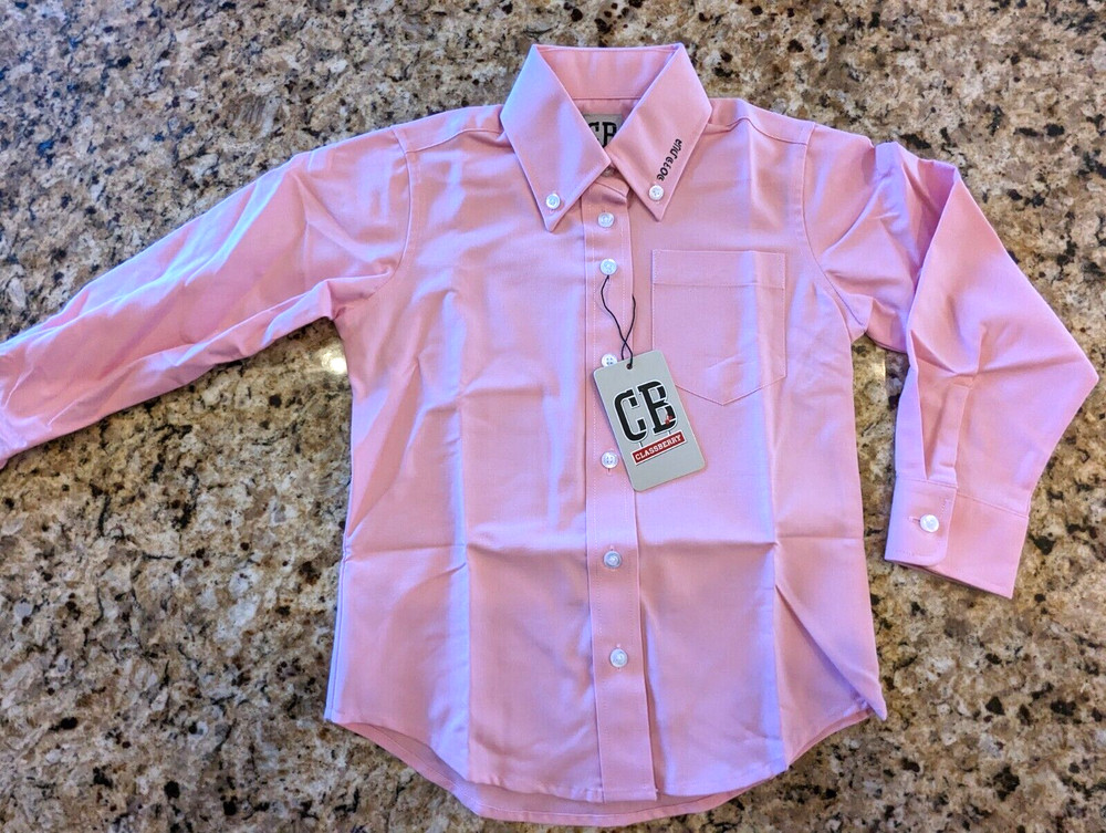 Classberry Kids Uniform long sleeve button up shirt Pink size 5