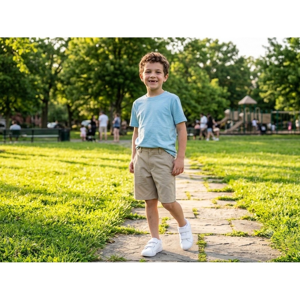 IZOD Boys Khaki Shorts Size 16 Regular School Uniform Wicking UPF 50+ NWT