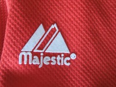 Big Dogs Majestic Baseball Jersey Cool Base Red Short Youth L Polyester Spring