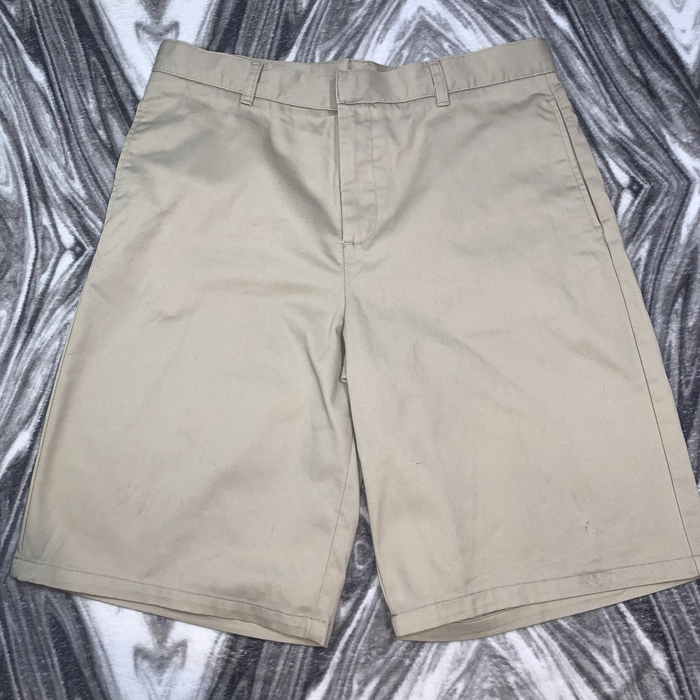 Lot of 2 French Toast Boys Khaki School Uniform Shorts Size 20 Husky Flat Front