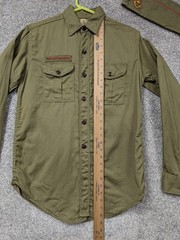 Vintage Boy Scouts Of America Shirt Hat Set Boys 14 Green Scout Uniform Twill