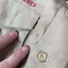 Boy Scouts Of America Shirt Youth Medium Beige Uniform Hat Neckerchief Set Lot