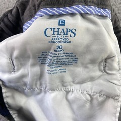 CHAPS Boys Approved Schoolwear Gray Adjustable Waist Pants Size 20 Husky