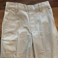 French Toast Boys 3 Pair School Uniform Elastic Back Pants size 6 Tan & Navy