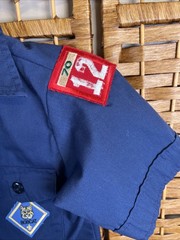 VTG Boy Scouts Of America Cub Scout Shirt Youth S Blue Uniform Patches Bobcat